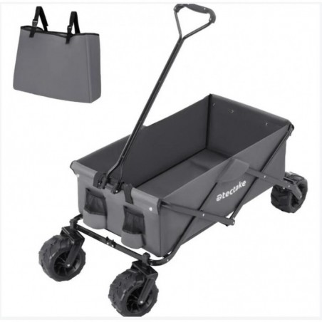 Chariot de jardin Chariot de transport Pliable Gris