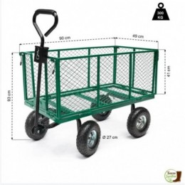 Chariot de jardin métal pliable XXL