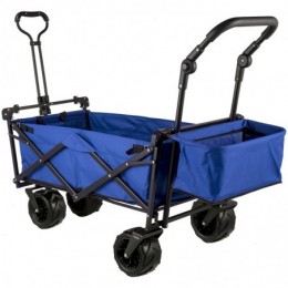 VEVOR Chariot de Jardin Pliable Chariot de Plage Chariot de Transport avec 4 Roulettes Chariot Pliable avec Toit