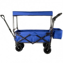 VEVOR Chariot de Jardin Pliable Chariot de Plage Chariot de Transport avec 4 Roulettes Chariot Pliable avec Toit