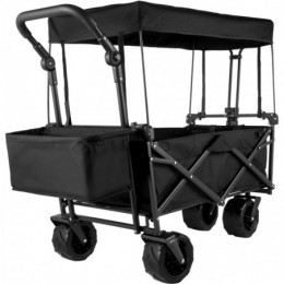 VEVOR Chariot de Plage Chariot de Transport Chariot Pliable avec Toit Chariot Portable Pliée Cadre Acier de Grandes