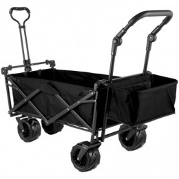 VEVOR Chariot de Plage Chariot de Transport Chariot Pliable avec Toit Chariot Portable Pliée Cadre Acier de Grandes