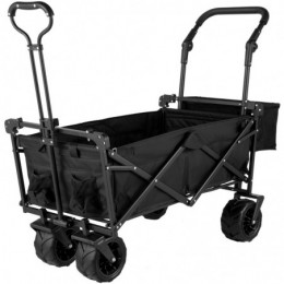 VEVOR Chariot de Plage Chariot de Transport Chariot Pliable avec Toit Chariot Portable Pliée Cadre Acier de Grandes