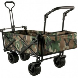 VEVOR Chariot Jardin 4 roulettes Chariot de Plage Chariot de Transport Chariot Pliable avec Toit Camouflage