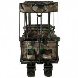 VEVOR Chariot Jardin 4 roulettes Chariot de Plage Chariot de Transport Chariot Pliable avec Toit Camouflage