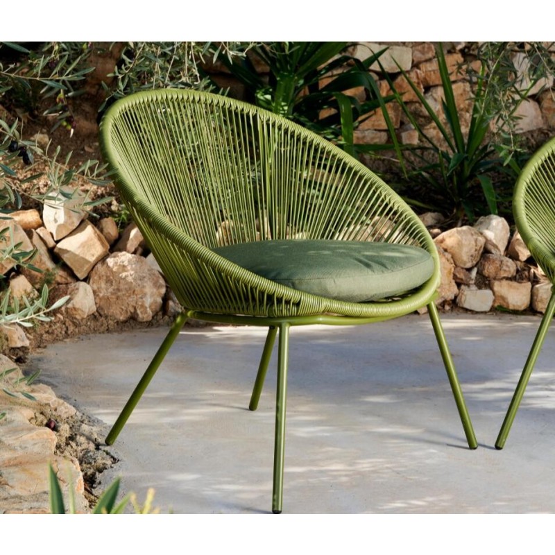 PAPAYO Chaise lounge avec coussin vert