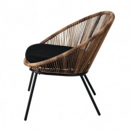 PAPAYO Chaise lounge avec coussin naturel