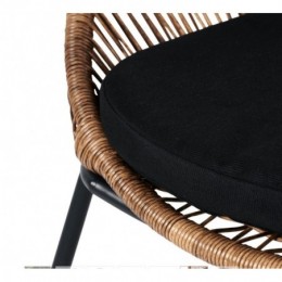 PAPAYO Chaise lounge avec coussin naturel