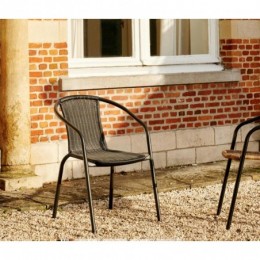 GERONA Chaise empilable noir