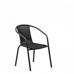 GERONA Chaise empilable noir