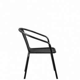 GERONA Chaise empilable noir