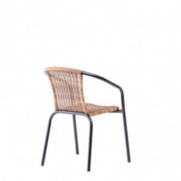 GERONA Chaise empilable noir, naturel