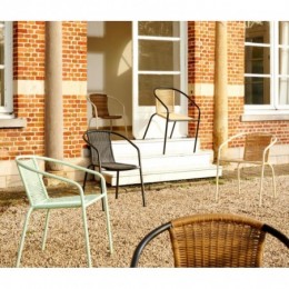 GERONA Chaise empilable noir, naturel