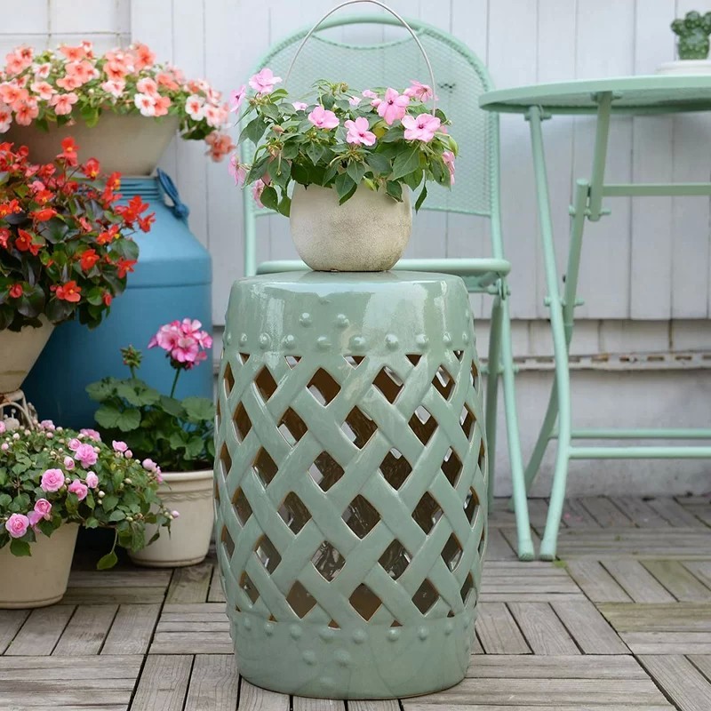 Tabouret à induction de température Tilia en grès cérame vert