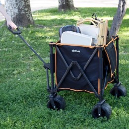 Aktive Chariot de plage pliable avec grandes roues amovibles à 360