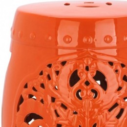 Tabouret décoratif en céramique llaneli Couleur orange