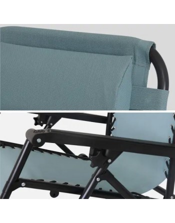 Fauteuil relax pliable multi positions textilène (lot de 2) Émeraude