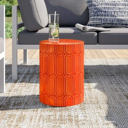 Tabouret décoratif en céramique Morgan Couleur orange