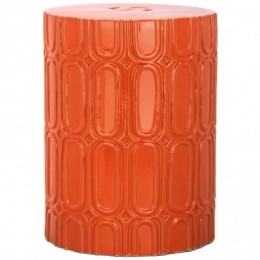 Tabouret décoratif en céramique Morgan Couleur orange