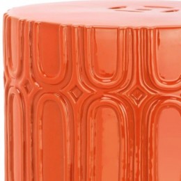 Tabouret décoratif en céramique Morgan Couleur orange