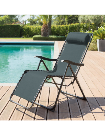 Fauteuil relax de jardin SILOS Bleu canard