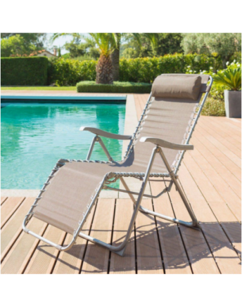 Fauteuil relax de jardin SILOS Taupe