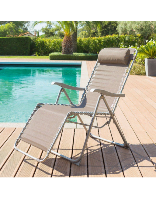 Fauteuil relax de jardin SILOS Taupe