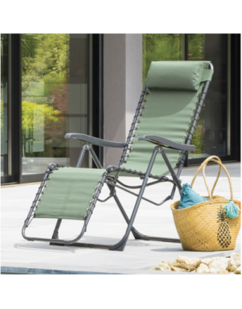 Fauteuil relax de jardin SILOS Vert olive