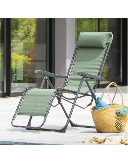 Fauteuil relax de jardin SILOS Vert olive