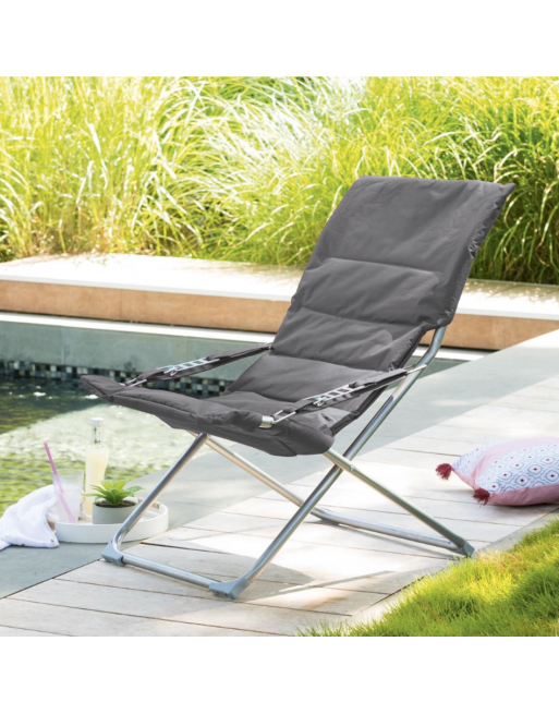 Fauteuil relax de jardin MILOS Ardoise