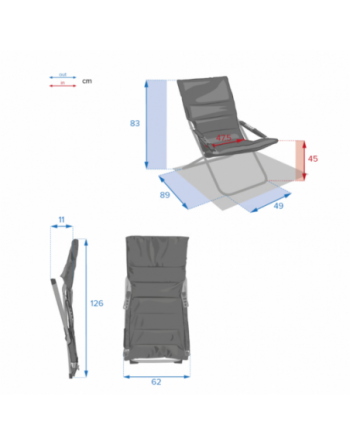 Fauteuil relax de jardin MILOS Ardoise