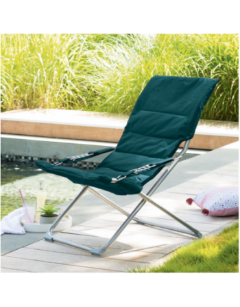 Fauteuil relax de jardin MILOS Bleu canard