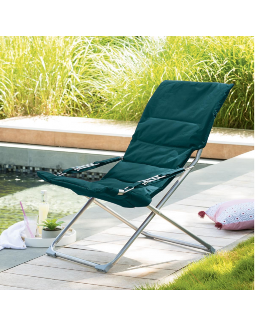 Fauteuil relax de jardin MILOS Bleu canard