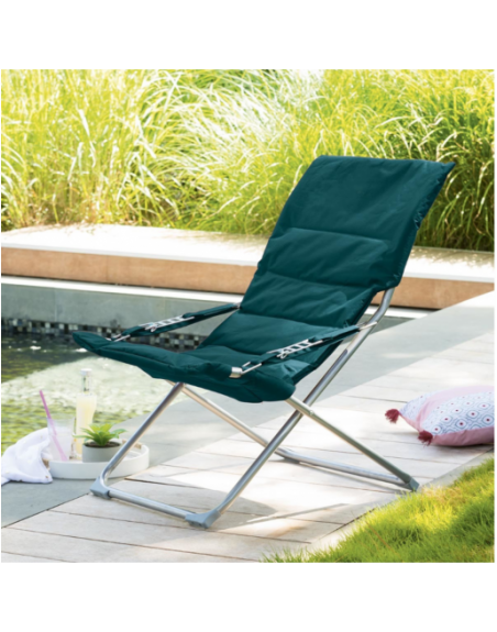 Fauteuil relax de jardin MILOS Bleu canard