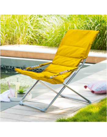 Fauteuil relax de jardin MILOS Jaune moutarde