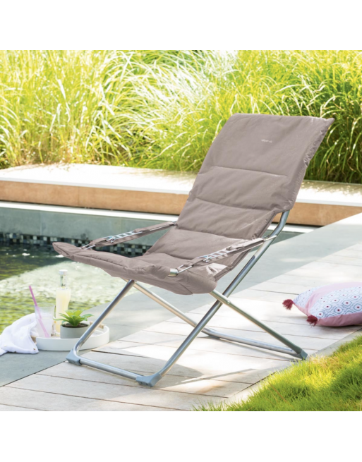 Fauteuil relax de jardin MILOS Taupe