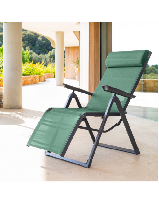 Fauteuil de jardin inclinable DECIMA Vert olive Graphite