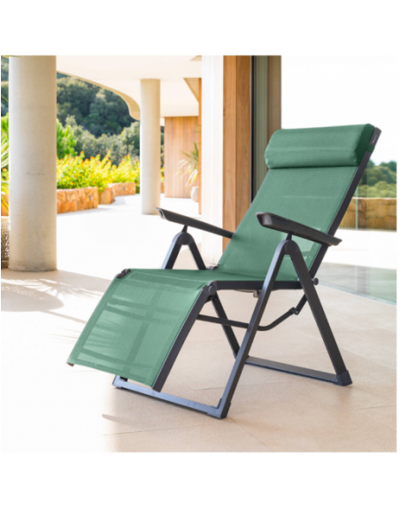 Fauteuil de jardin inclinable DECIMA Vert olive Graphite