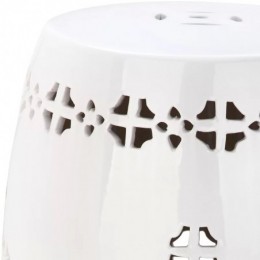 Tabouret décoratif en céramique Iowa Park blanc