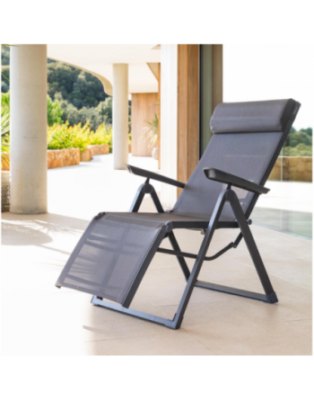 Fauteuil de jardin inclinable DECIMA Anthracite Graphite