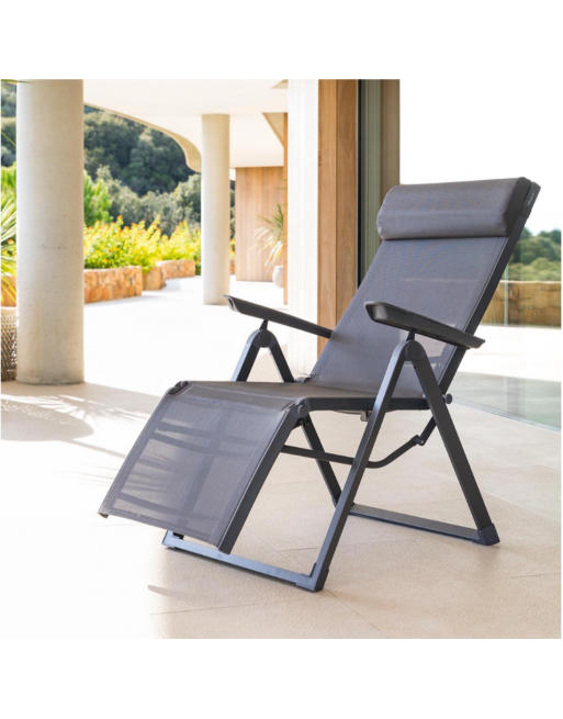 Fauteuil de jardin inclinable DECIMA Anthracite Graphite