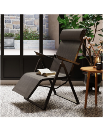 Fauteuil de jardin inclinable DECIMA Anthracite Graphite