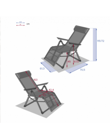 Fauteuil de jardin inclinable DECIMA Anthracite Graphite