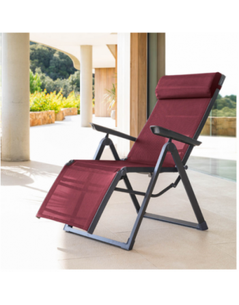 Fauteuil de jardin inclinable DECIMA Bordeaux Graphite