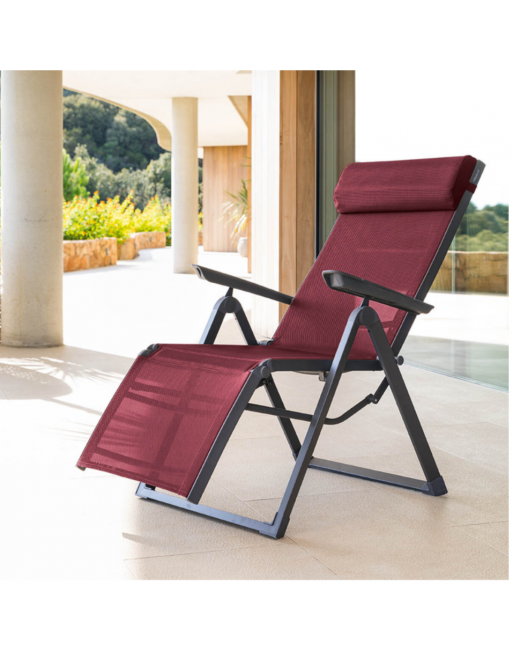 Fauteuil de jardin inclinable DECIMA Bordeaux Graphite