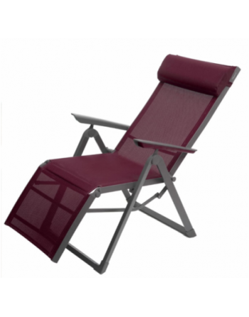 Fauteuil de jardin inclinable DECIMA Bordeaux Graphite