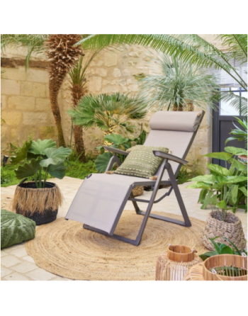 Fauteuil de jardin inclinable DECIMA Noisette Praline