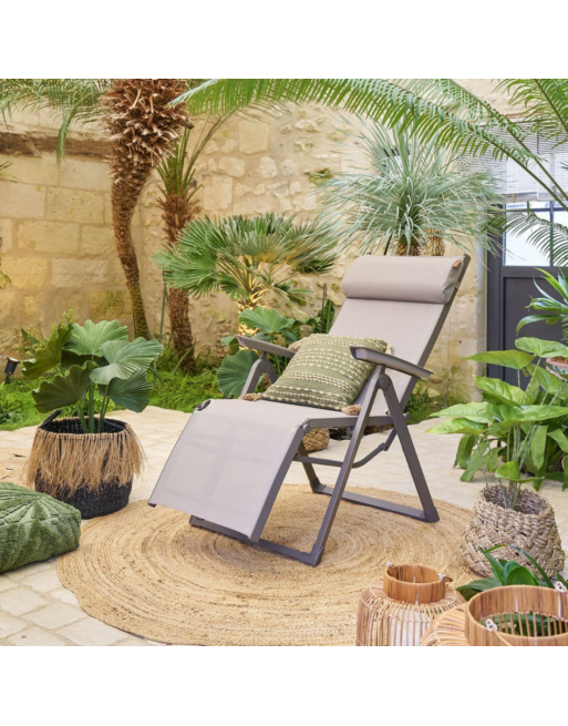 Fauteuil de jardin inclinable DECIMA Noisette Praline