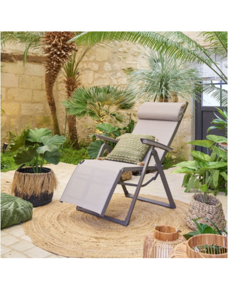 Fauteuil de jardin inclinable DECIMA Noisette Praline