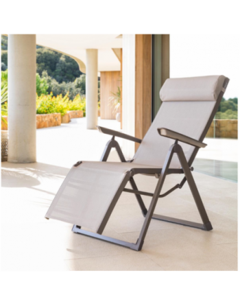 Fauteuil de jardin inclinable DECIMA Noisette Praline